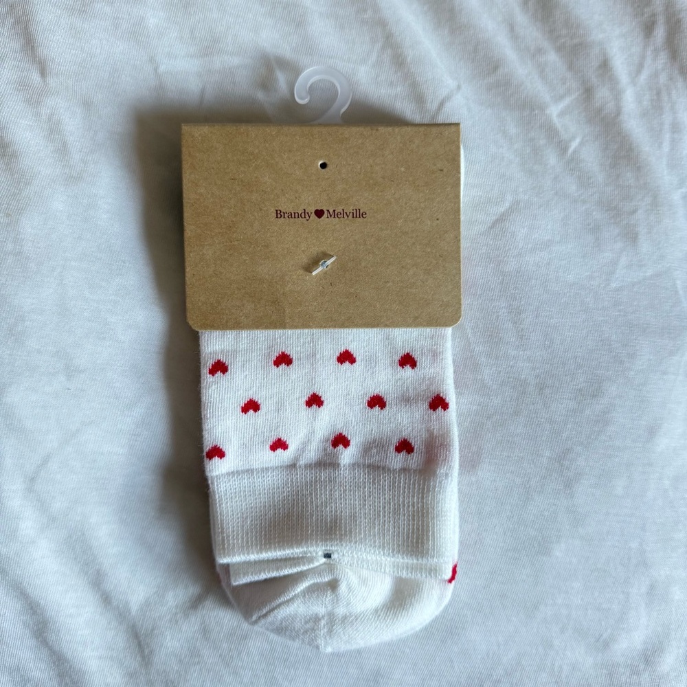 Brandy Melville Red Heart Socks - Picture 2 of 11
